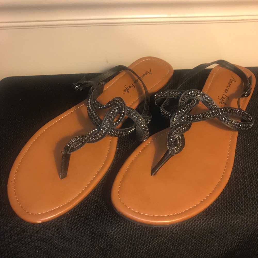 Black Flat Sandals